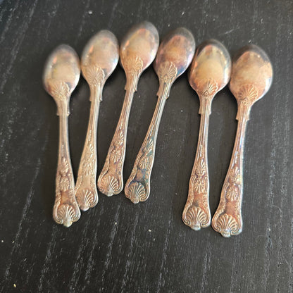 Set of 6 Vintage Ornate Silver plated Spoons