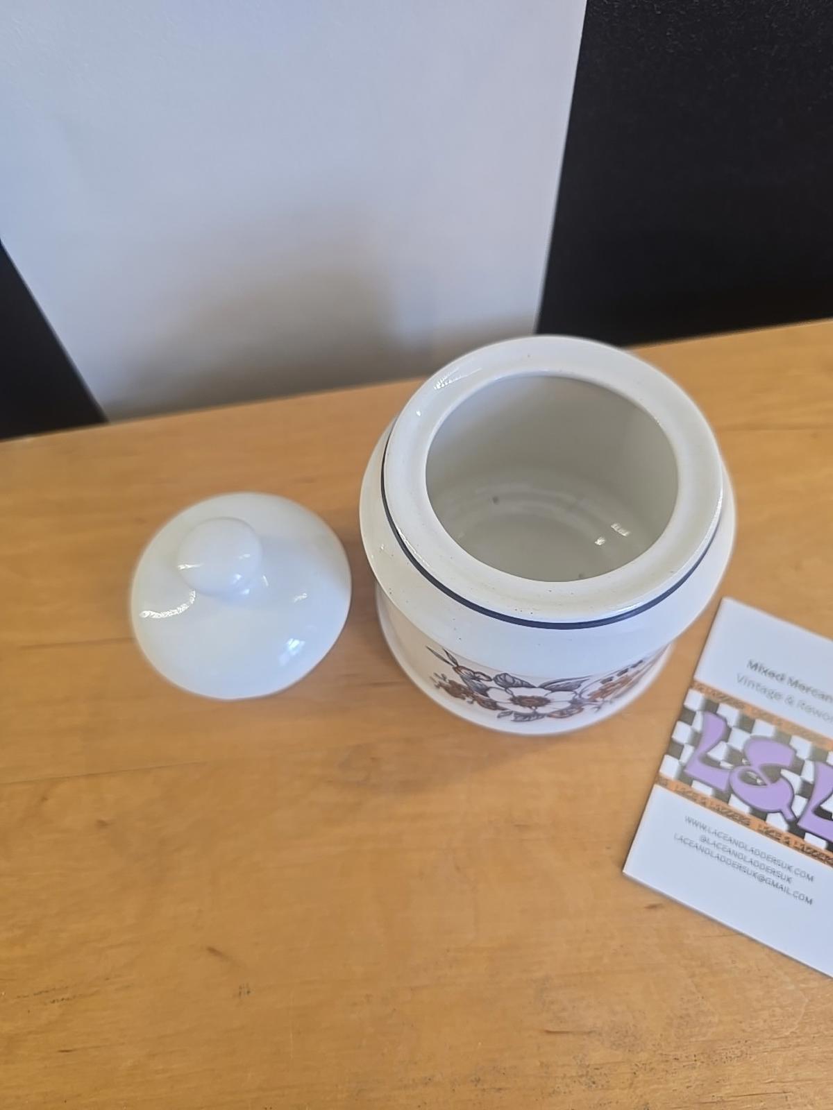 Alpine Rose Sugar Pot Made In Staffordshire England Floral Design
