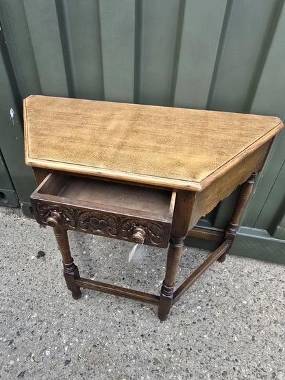 Antique Carved Oak  Side Table