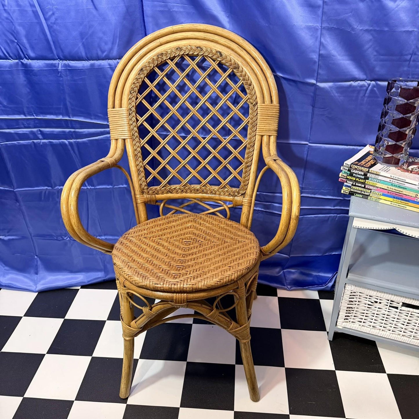 Vintage Retro Mid Century Bamboo Cane Chair 1970s VGC