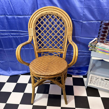 Vintage Retro Mid Century Bamboo Cane Chair 1970s VGC