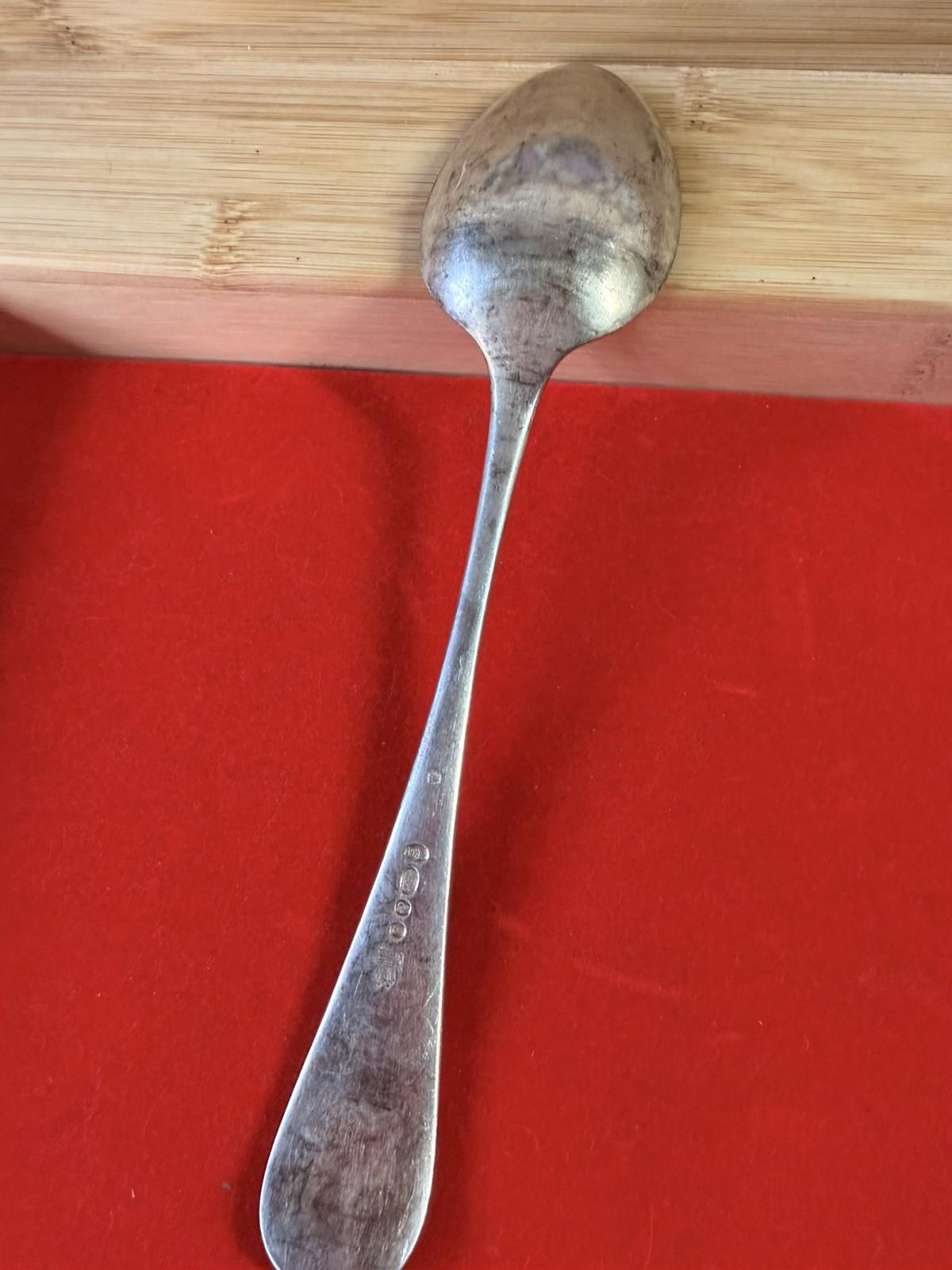 XL Serving Silver Plated Spoon Very Detailed Pattern Antique Vintage Cutlery