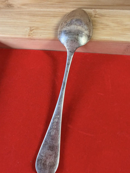 XL Serving Silver Plated Spoon Very Detailed Pattern Antique Vintage Cutlery