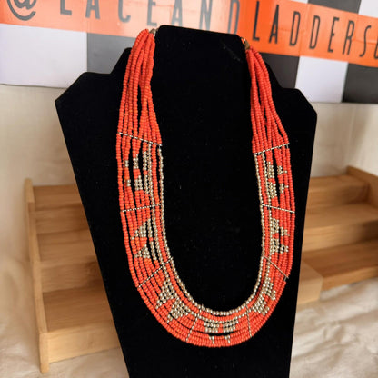 Vintage Costume Jewellery Necklace Unknown Beaded Design