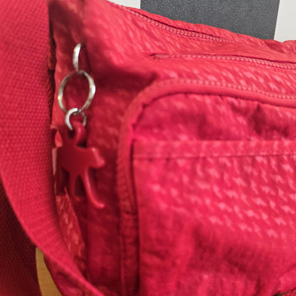 Kipling Red Tote Bag Original Adjustable Handle Nylon Canvas Fab Quality