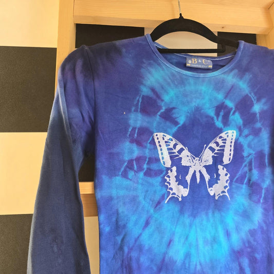 Brand New Deadstock stretch Longsleeve Tshirt Tie Dye COTTON SIZE S/M