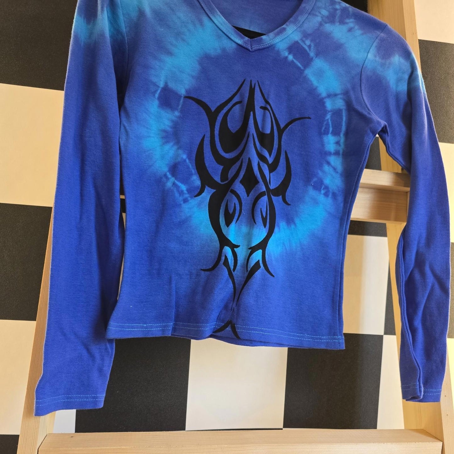 Brand New Deadstock Tie Dye T-Shirt Long Sleeve Size S AMERICAN 100% COTTON