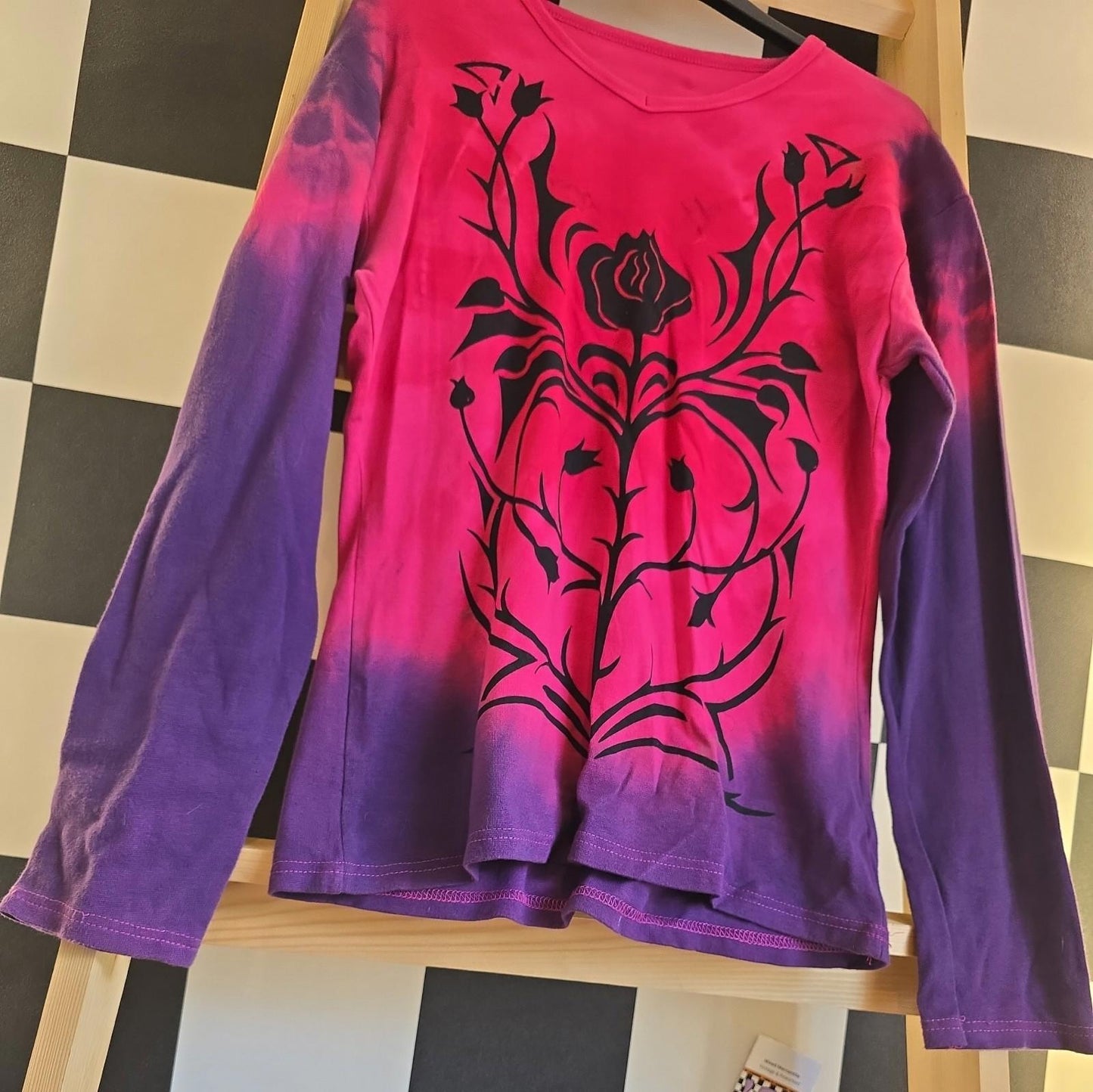 Brand New Deadstock Tie Dye T-Shirt Long Sleeve Size L AMERICAN 100% COTTON