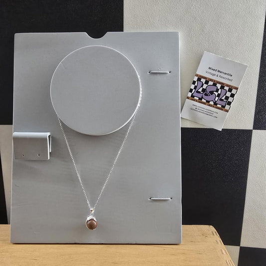 Sterling Silver Goldstone Oval Pendant with Sterling silver dolphin vintage