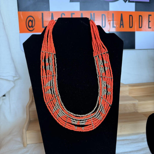 Vintage Costume Jewellery Necklace Unknown Beaded Design