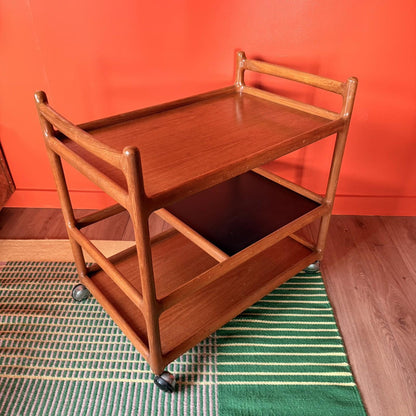 Vintage Danish trolley/ bar cart, mid century Johannes Andersen mcm unique piece