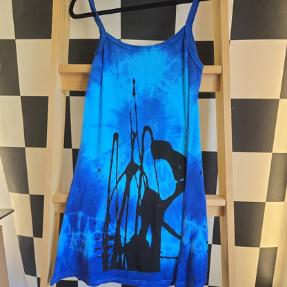 Brand New Tie Dye DEADSTOCK Cotton Vest Dress Size M Stretchy