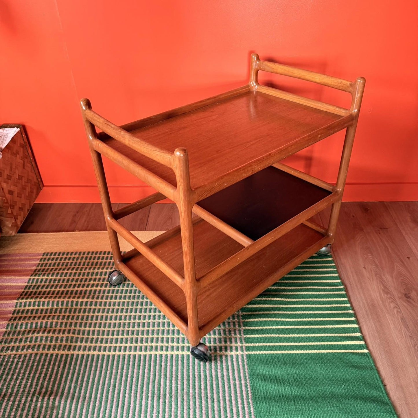 Vintage Danish trolley/ bar cart, mid century Johannes Andersen mcm unique piece