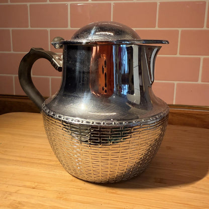 Vintage Swan Brand Wikka Ware Basket Pattern jug  11/2 Pints Made In England mcm