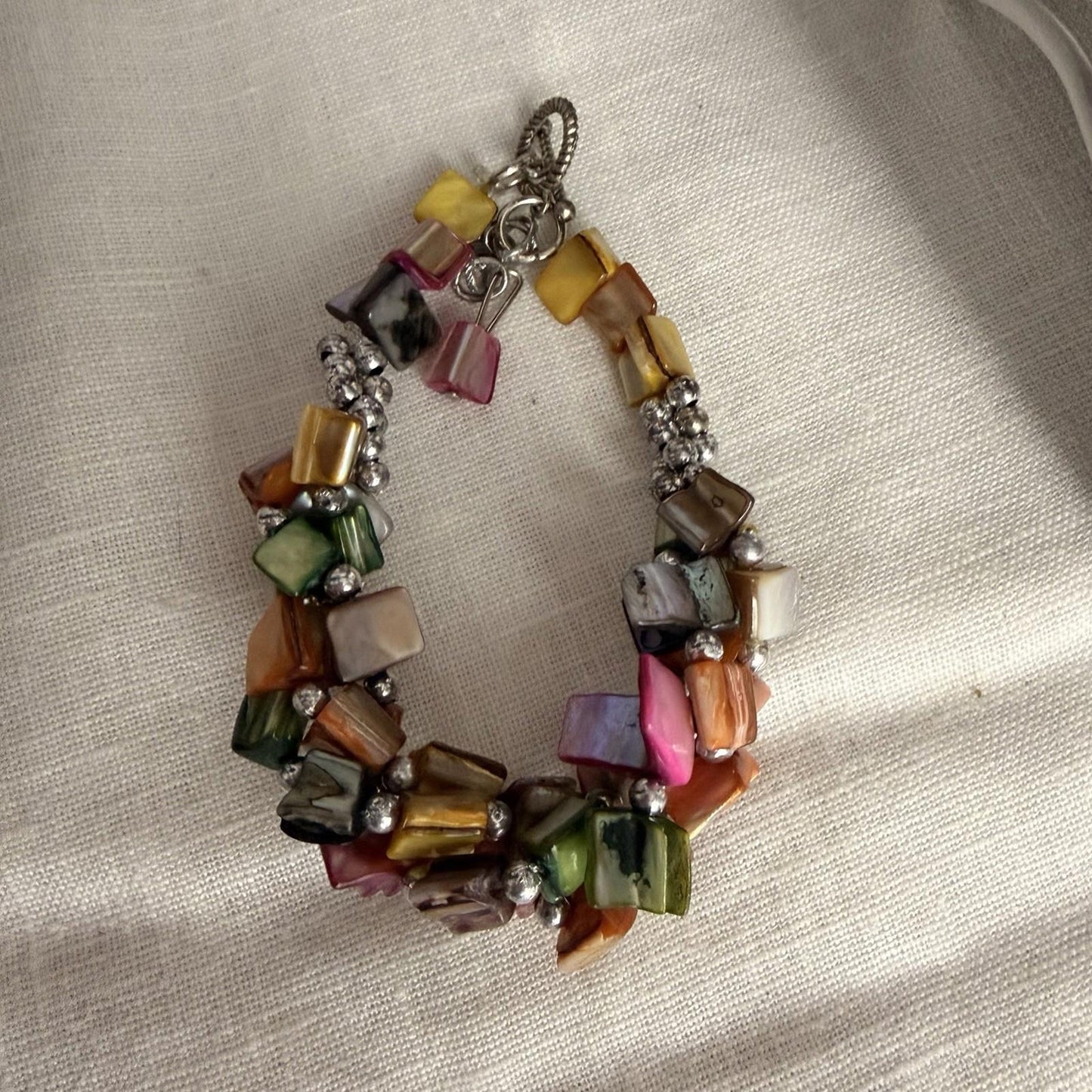 Vintage Beaded Multicoloured Bracelet Costume Jewellery Boho Hippy Festival