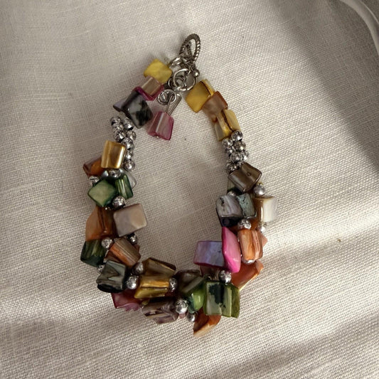 Vintage Beaded Multicoloured Bracelet Costume Jewellery Boho Hippy Festival
