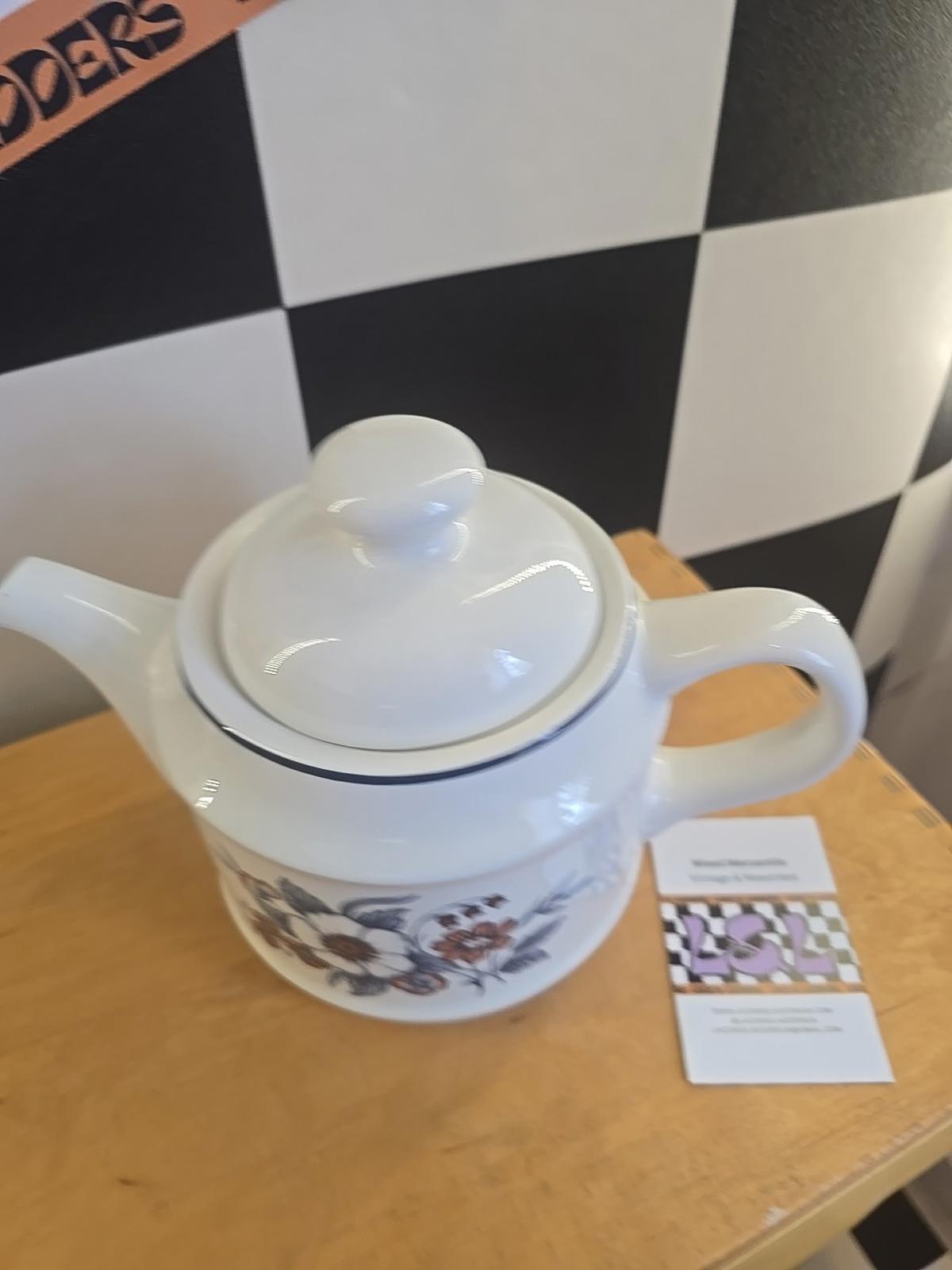 Alpine Rose Vintage Teapot Made In England Floral Design