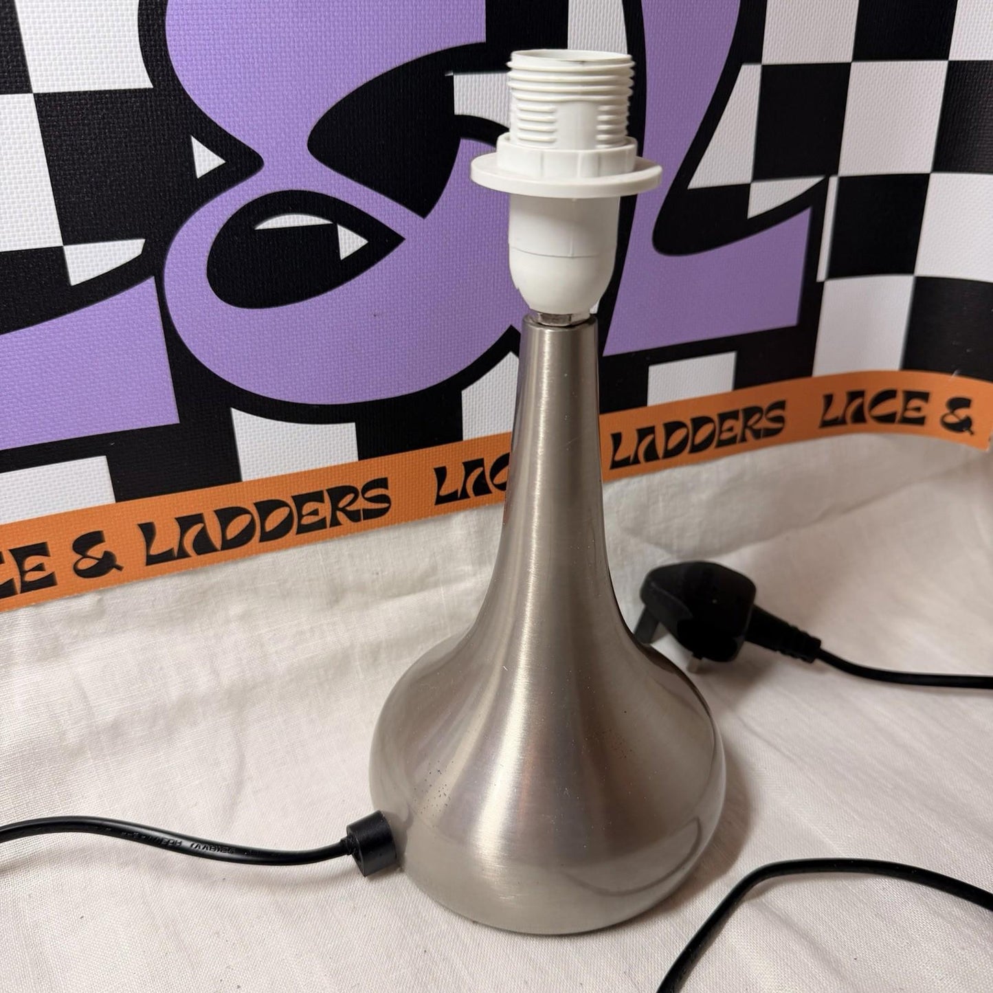 Vintage Y2k Silver Chrome Touch Lamp Space Age MCM Style Retro Table Lamp