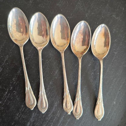 Set of 5 Vintage Silver PLATED Flatware Spoons EPNS