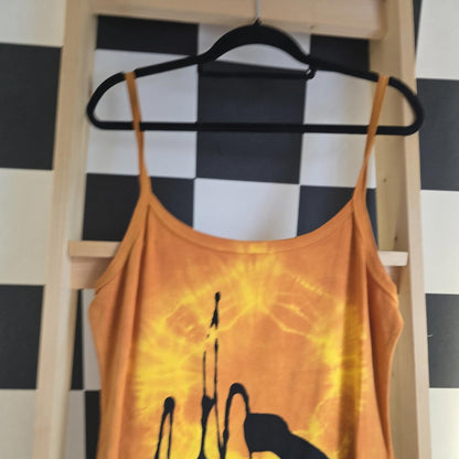 Brand New Tie Dye DEADSTOCK Cotton Vest Dress Size L Stretchy