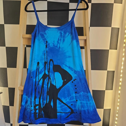 Brand New Tie Dye DEADSTOCK Cotton Vest Dress Size M Stretchy