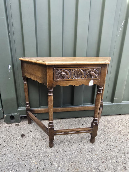 Antique Carved Oak  Side Table