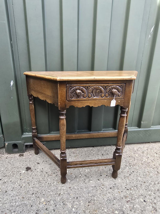 Antique Carved Oak  Side Table