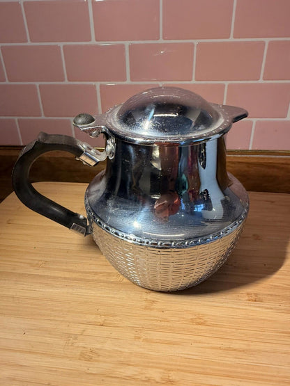 Vintage Swan Brand Wikka Ware Basket Pattern jug  11/2 Pints Made In England mcm