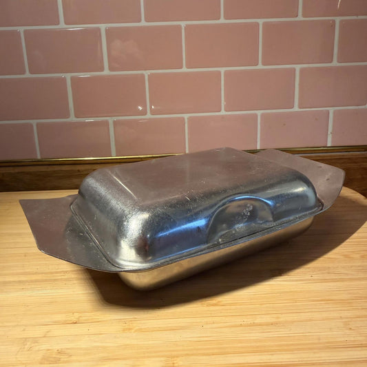 MCM Denmark Butter Dish Stainless Steel Danish Mod mid century