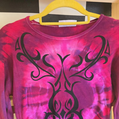 Brand New Deadstock Tie Dye T-Shirt Long Sleeve Size S/M AMERICAN 100% COTTON
