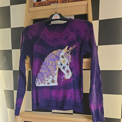 imperfect Brand New Deadstock unicorn Longsleeve Tshirt Tie Dye COTTON SIZE M