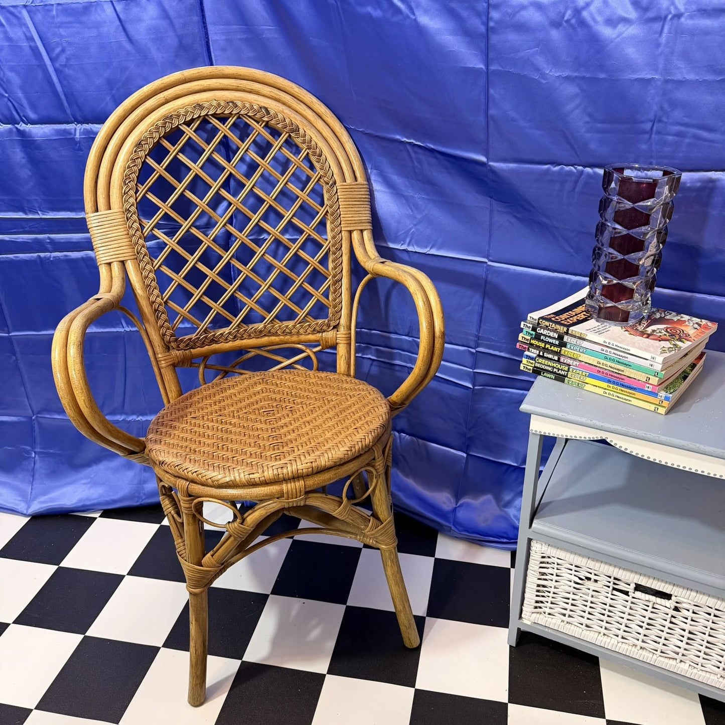 Vintage Retro Mid Century Bamboo Cane Chair 1970s VGC