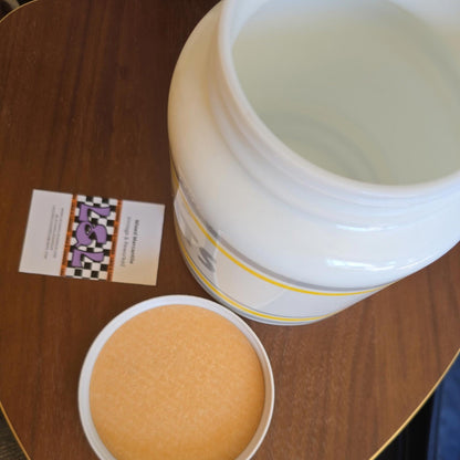 Retro CANDLELIGHT no:6388 circa 1980's yellow & Milk Glass Biscuit Cannister