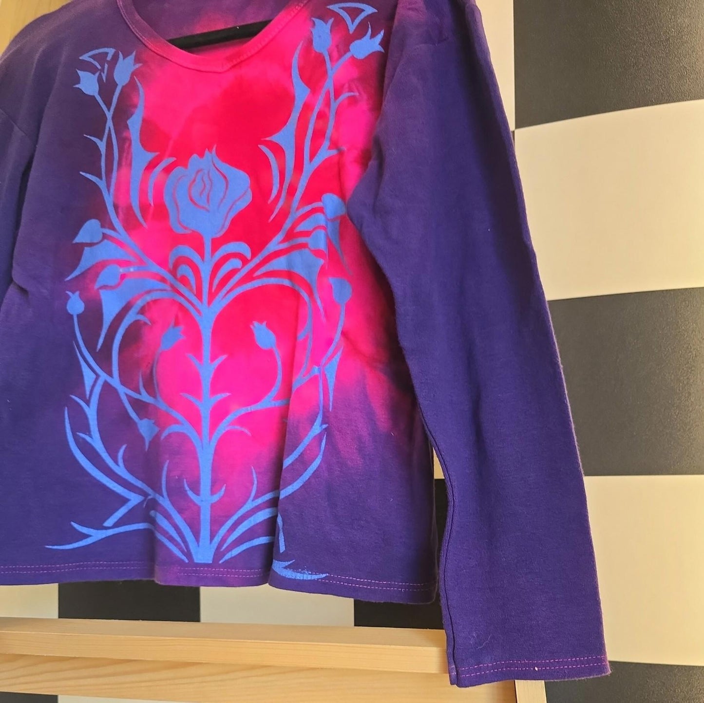 Brand New Deadstock Tie Dye T-Shirt Long Sleeve Size L AMERICAN 100% COTTON