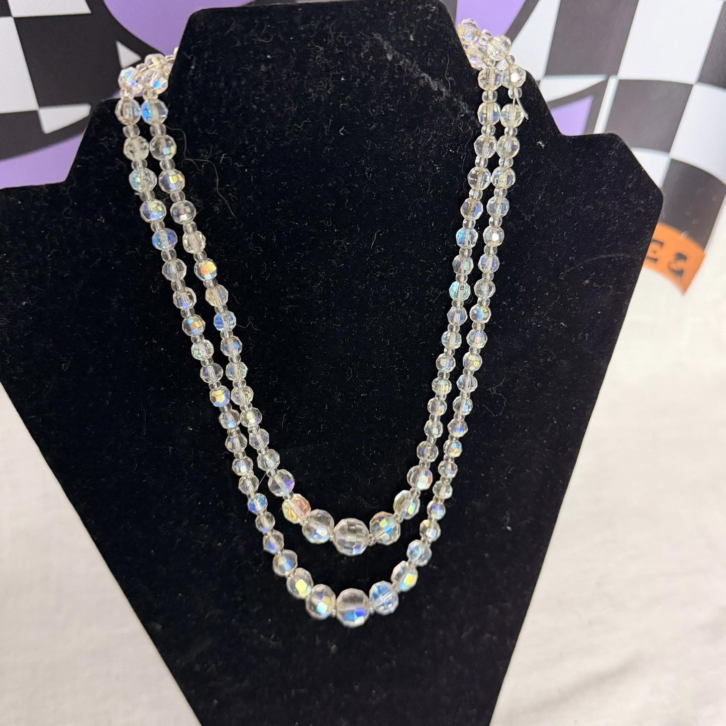 Vintage Costume Jewellery Necklace Unknown Beaded Design gorgeous sparkle