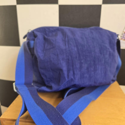 Woman’s Blue Kipling Shoulder Bag With Cross Body Strap Great Condition