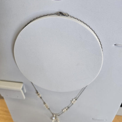 Vintage Costume Jewellry Gemstone Sparkle Silver Style Glamour Necklace