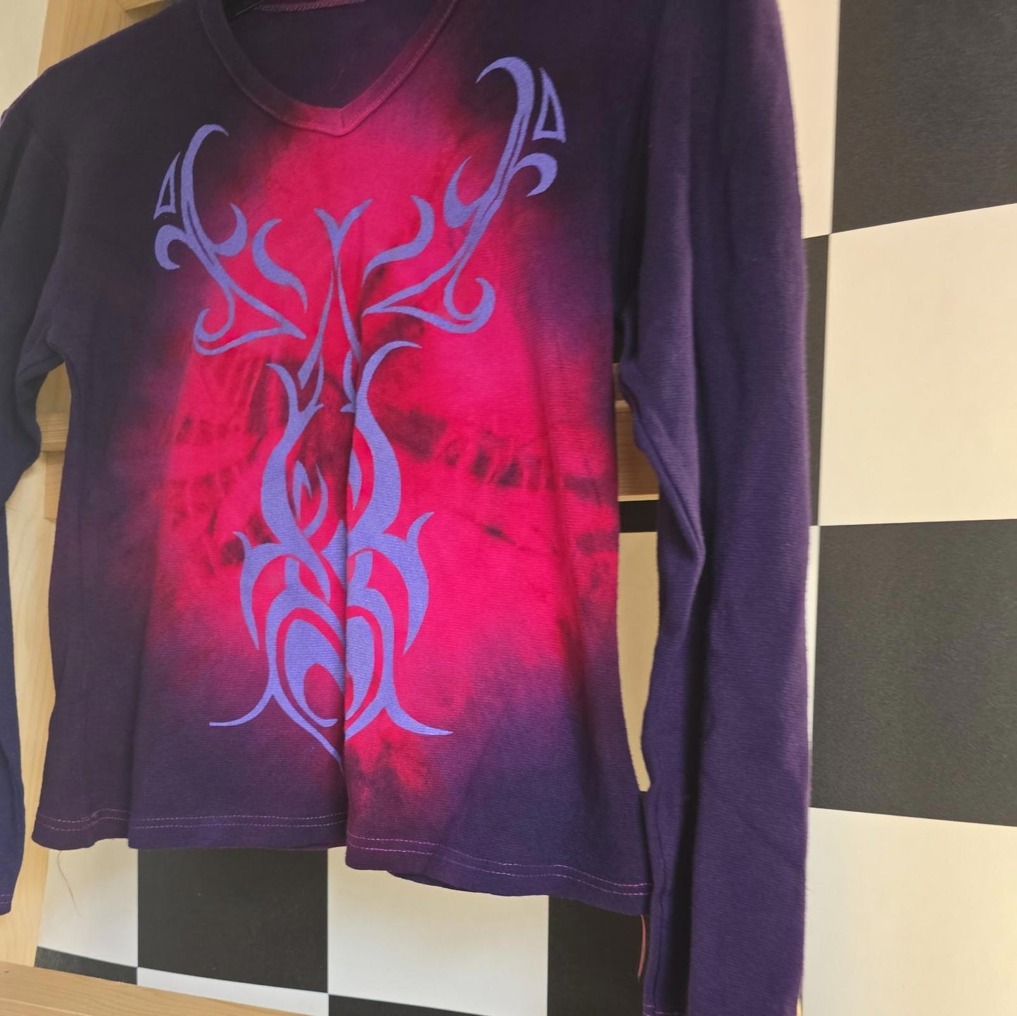 imperfect Brand New Deadstock  Longsleeve Tshirt Tie Dye COTTON AMERICAN SIZE M