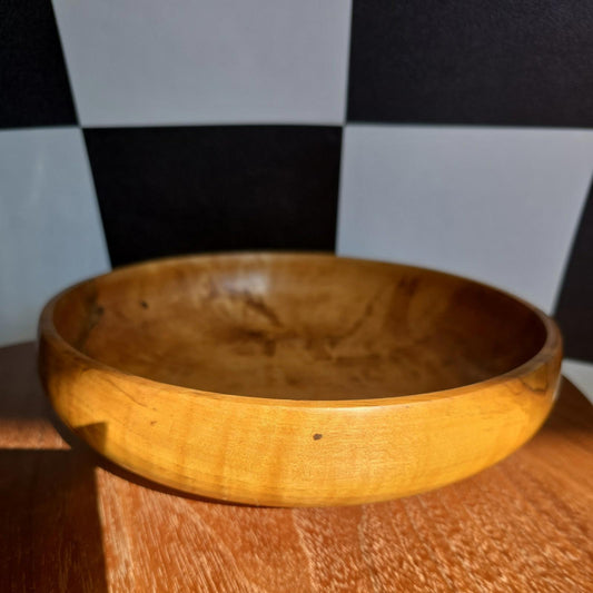 Vintage MCM 1950s Hand Turned Large Walnut Bowl