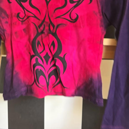 Brand New Deadstock Tie-dye T-shirt CROPPED SIZE S american Long Sleeve