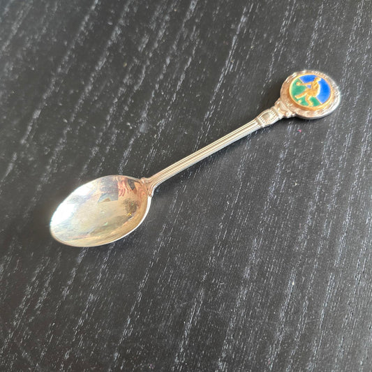 Vintage Decorative Silver PLATE EPSN Souvenir Spoon with Enamel Detail