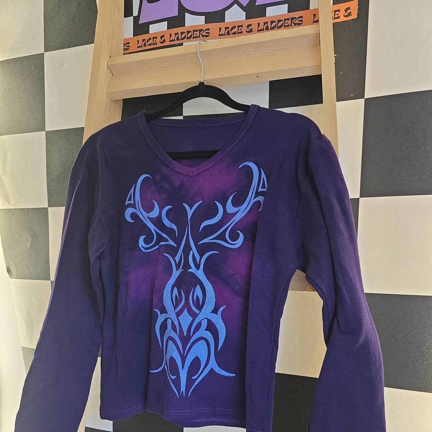 Brand New Deadstock Tie Dye T-Shirt Long Sleeve Size L AMERICAN 100% COTTON