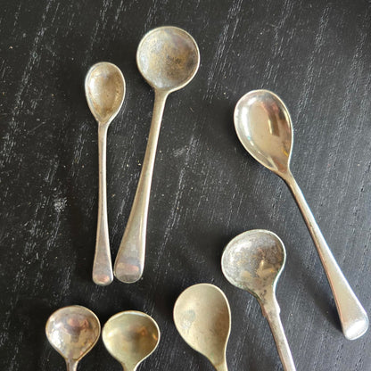 7 Vintage Silver plated epns TINY cute Spoons LARGE NOT INCLUDED