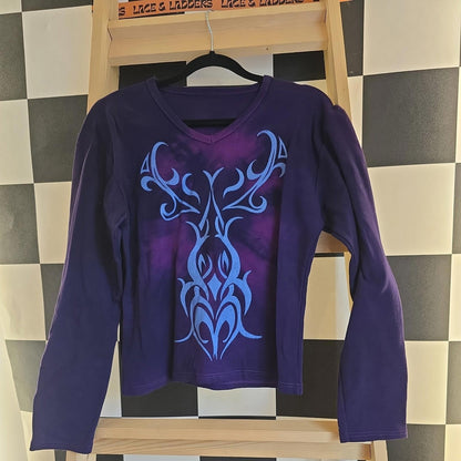 Brand New Deadstock Tie Dye T-Shirt Long Sleeve Size L AMERICAN 100% COTTON