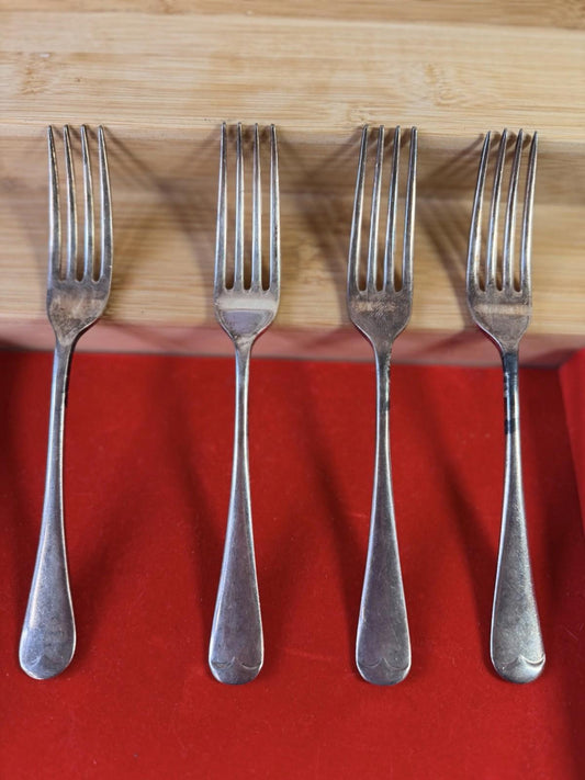 XL EPNS Silver Plated Forks X4 Vintage Cutlery Antique Cutlery