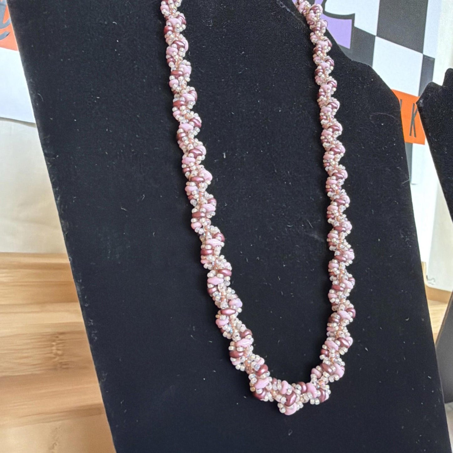 Vintage Costume Jewellery Necklace Unknown Beaded Design
