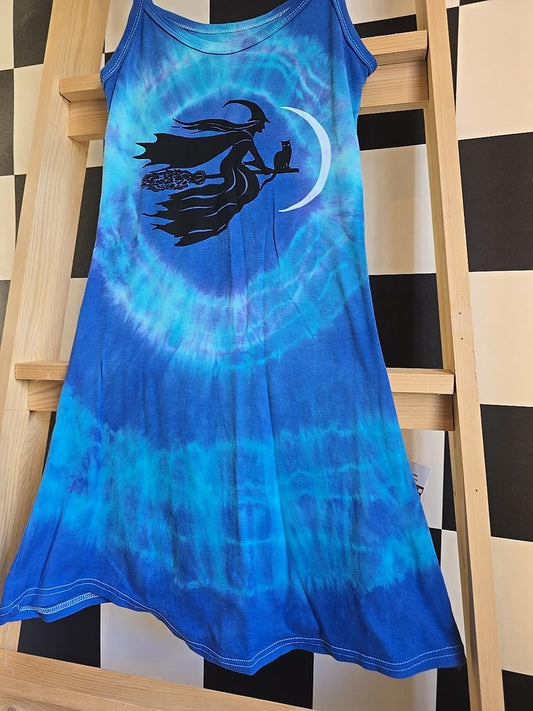 Brand New Deadstock Tie-dye Vest Dress Sreetch Cotton Size S UK
