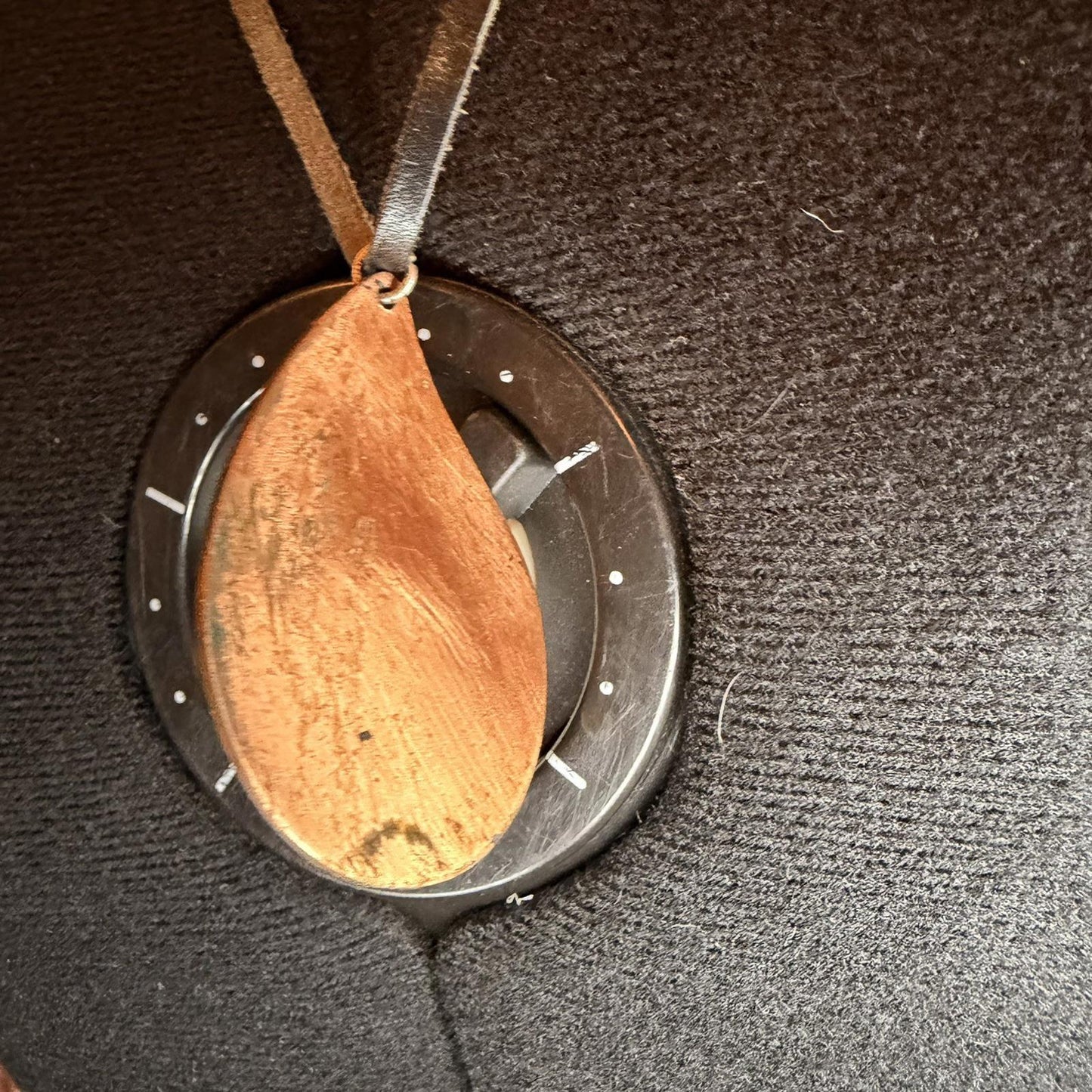 pendant necklace on leather  string 90s y2k style painted