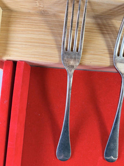 XL EPNS Silver Plated Forks X4 Vintage Cutlery Antique Cutlery