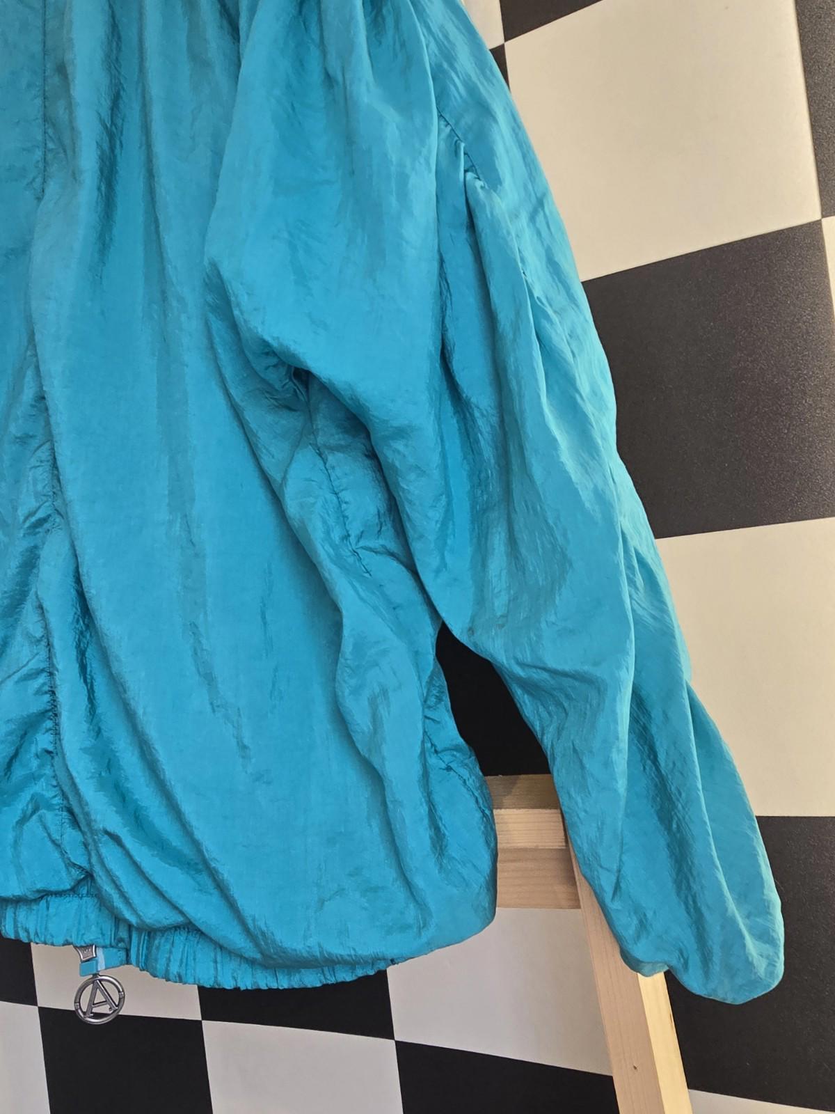 ADOLFO Blue Windbreaker Retro Vintage Jacket Ties And Cotton Lining Slight Mark